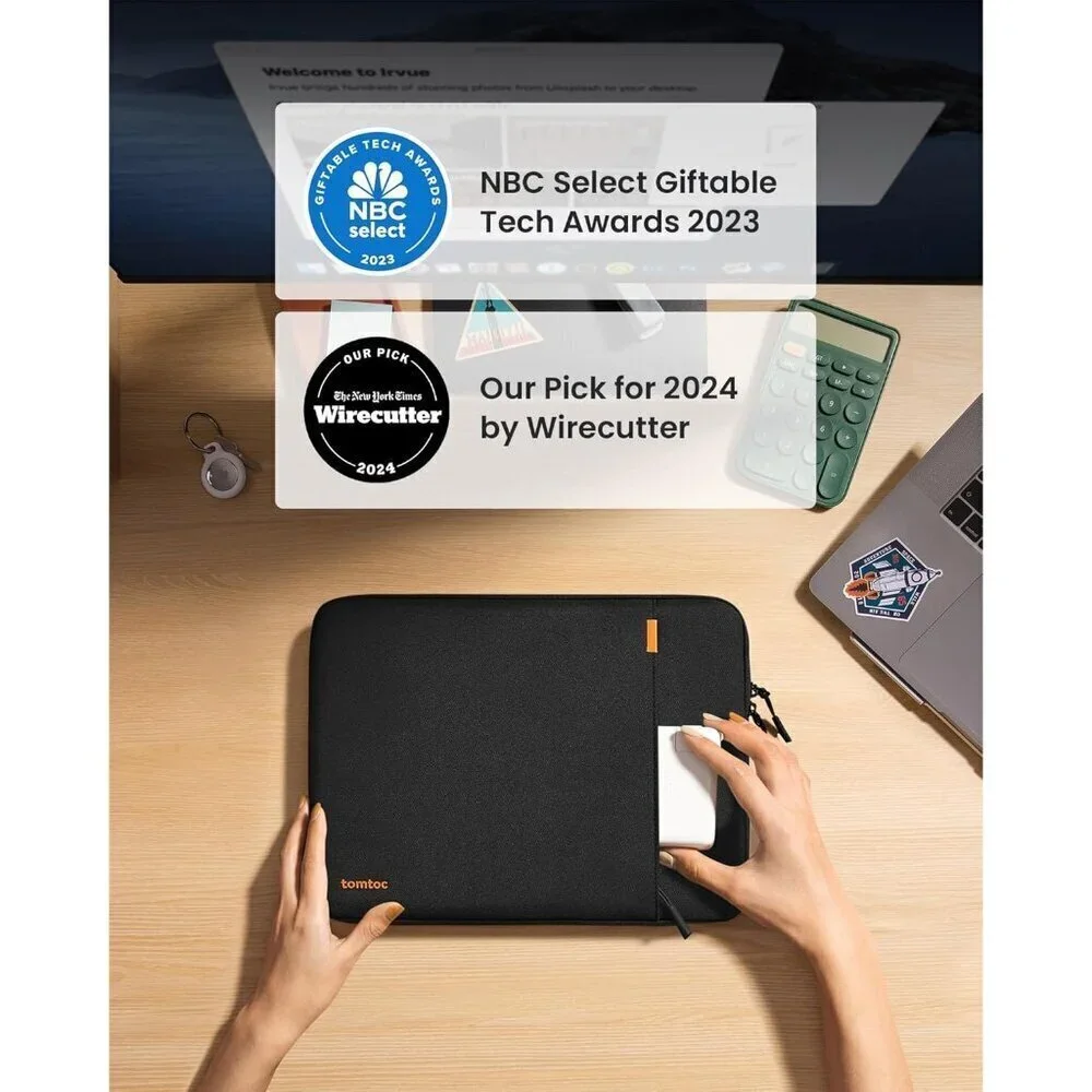 ✨Black Protective Laptop Sleeve 15inch MacBook Water-Resistant Computer Case Bag